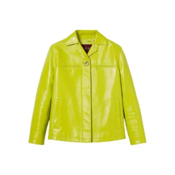 GUCCI Leather Jacket Women's Bright Green