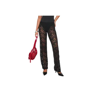 PRINCESS POLLY PERU LACE PANTS Casual Pants Women's BLACK/Black
