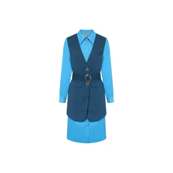 BBLLUUEE Trench Coat Women's Ink Blue