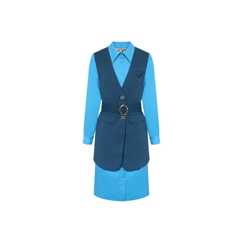 BBLLUUEE Trench Coat Women's Ink Blue-0