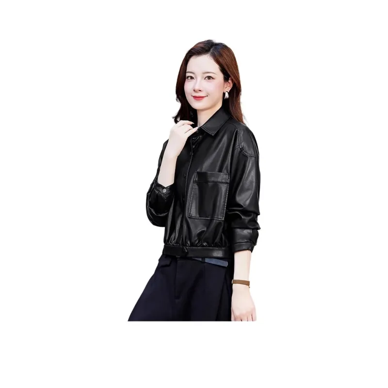 Yi Mengyuan Leather Jacket Women's-0