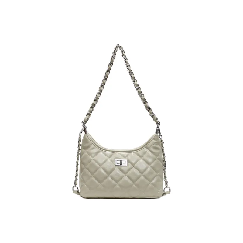 TOUTSEUL YOLO PU Shoulder Bag Women's Litchi Meat White/Nut Latte/Lime Yellow/Morning Mist Gray-3