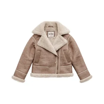 MADEN Velvet feel Coat Women's Apricot Gray