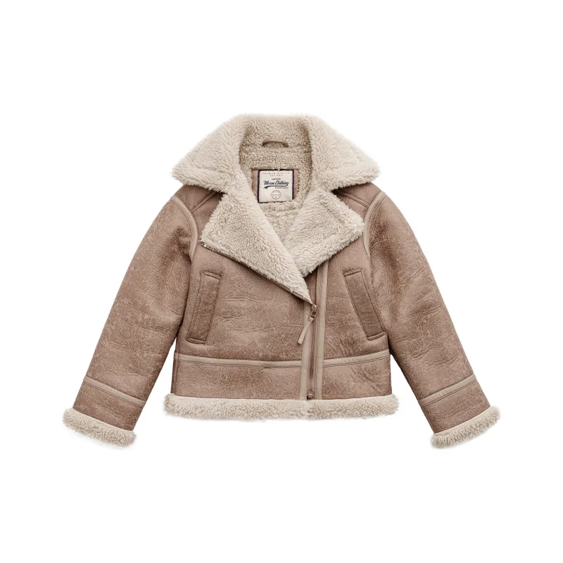 MADEN Velvet feel Coat Women's Apricot Gray-0