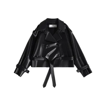 CALLED BACK Leather Jacket Women's Black