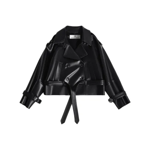 CALLED BACK Leather Jacket Women's Black