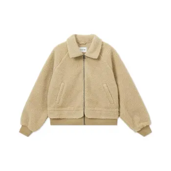 LACOSTE Velvet feel Coat Women's Milk Coffee
