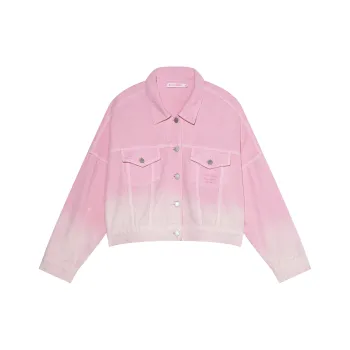 NOISY TEDDY Denim Jacket Women's Pink