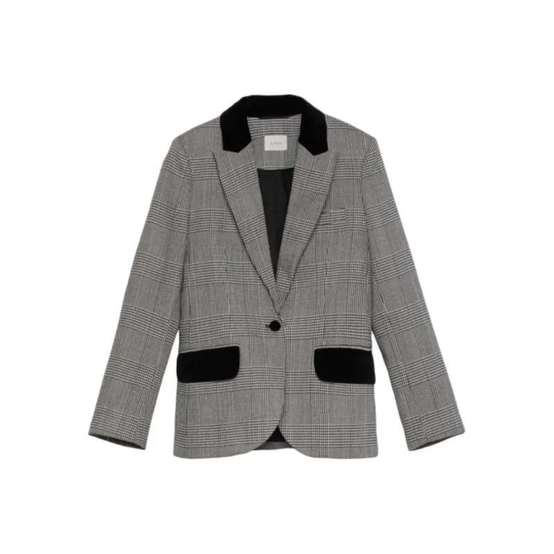 DOEN CASPER BLAZER Business Suit Women's Houndstooth Pattern-0