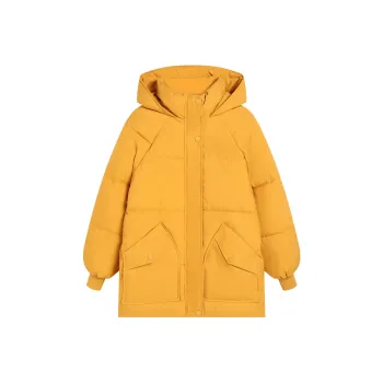 HEFENGJINYU Puffer Jacket Women's Base Tone Wheat Yellow