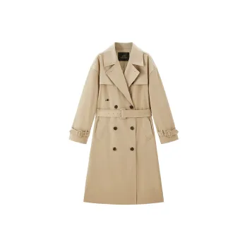 PEACEBIRD Trench Coat Women's Light Sand Khaki