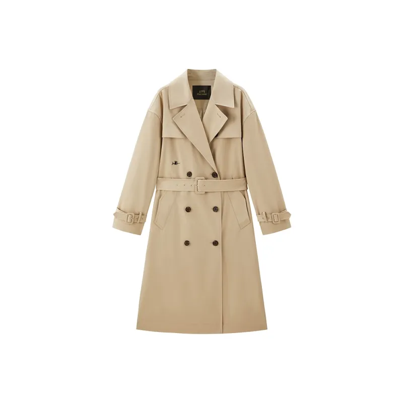 PEACEBIRD Trench Coat Women's Light Sand Khaki-0