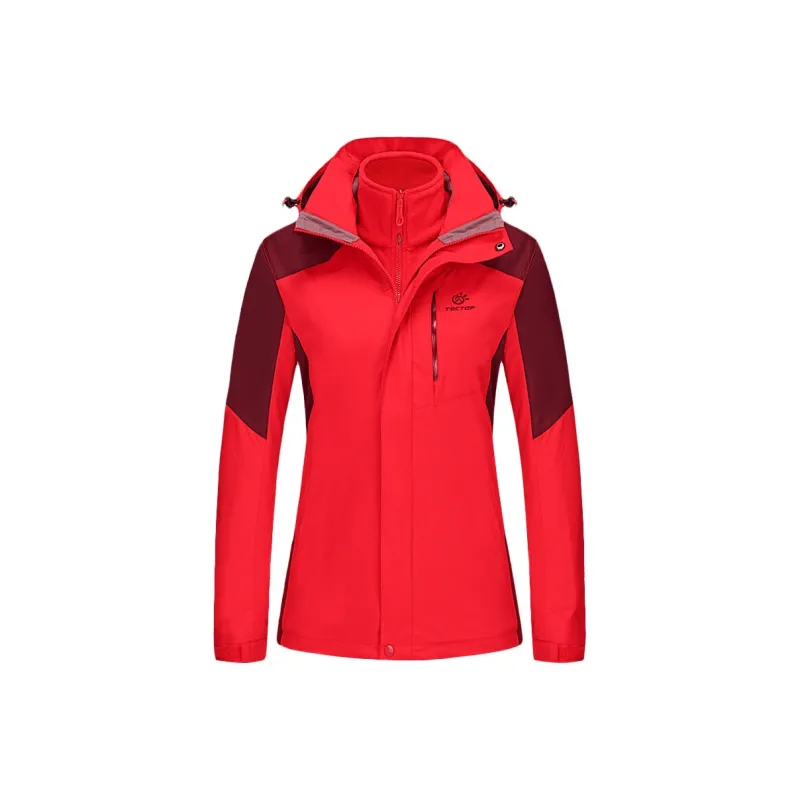 Tectop Waterproof And Windproof To Keep Warm Windbreaker Jacket Women's China Red-0