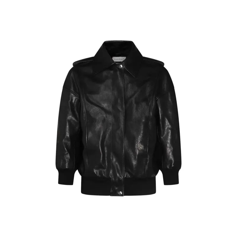 Alexander McQueen Zipped Leather Jacket-0