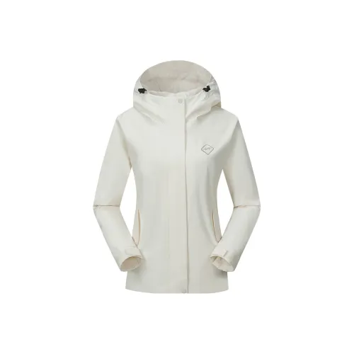 Tectop Waterproof And Windproof To Keep Warm Windbreaker Jacket Women's Fragrant Moon White