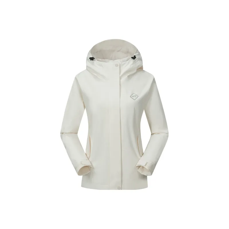 Tectop Waterproof And Windproof To Keep Warm Windbreaker Jacket Women's Fragrant Moon White-0