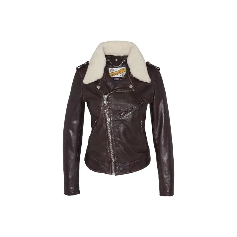 Schott N.Y.C. Leather Jacket Women's Plum-0