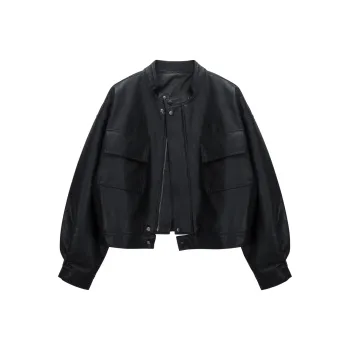 Youth Pastoral Order Leather Jacket Women's