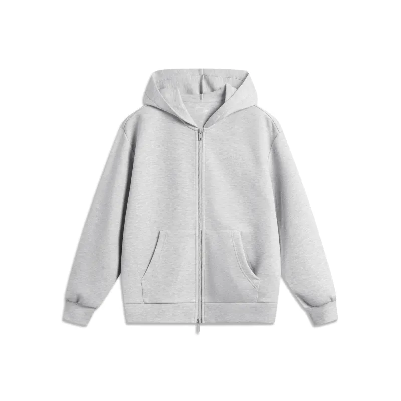 LiNing Sports Trend Series Sweatshirt Women's BC23 Heather Gray Light Lime-0