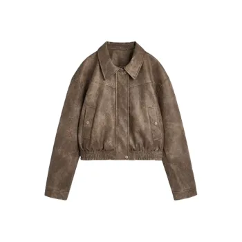COMBO Leather Jacket Unisex Coffee
