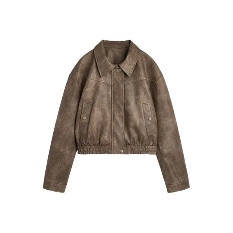 COMBO Leather Jacket Unisex Coffee-0