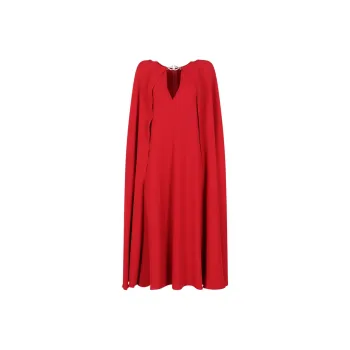 Valentino Logo Plaque V Neck Dress