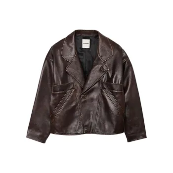 Sandro Oversized Leather Jacket