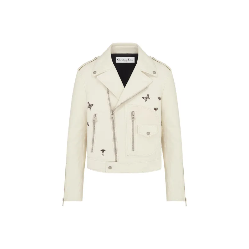 DIOR SS25 Leather Jacket Women's Ecru-0