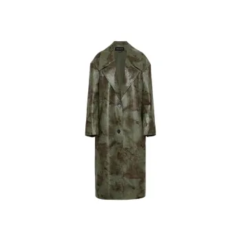 URBAN REVIVO Trench Coats Women's Dark Green Brown