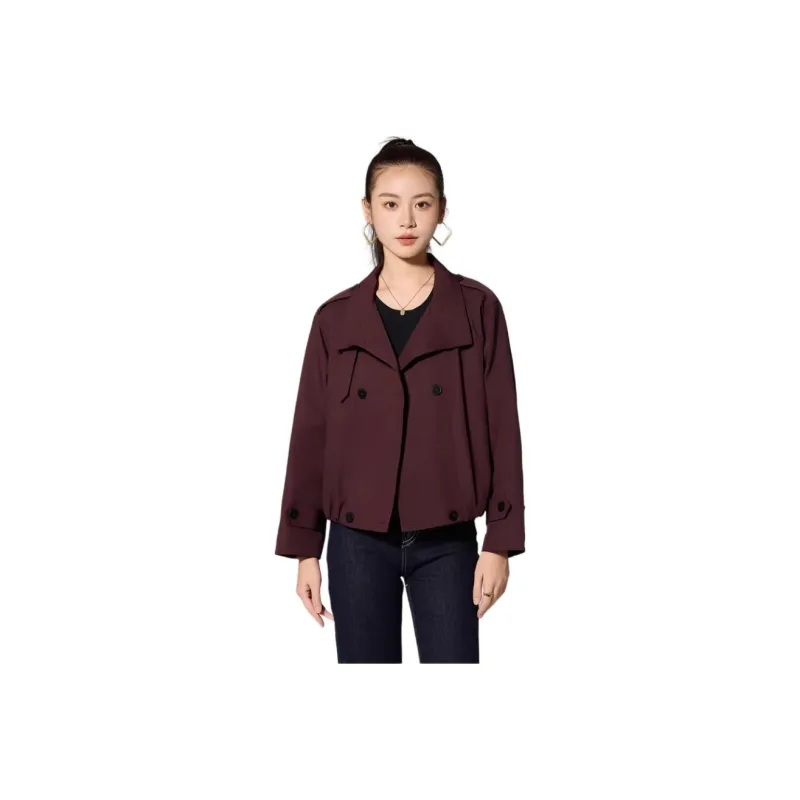 Yi Mengyuan Trench Coat Women's Ancora Red-0
