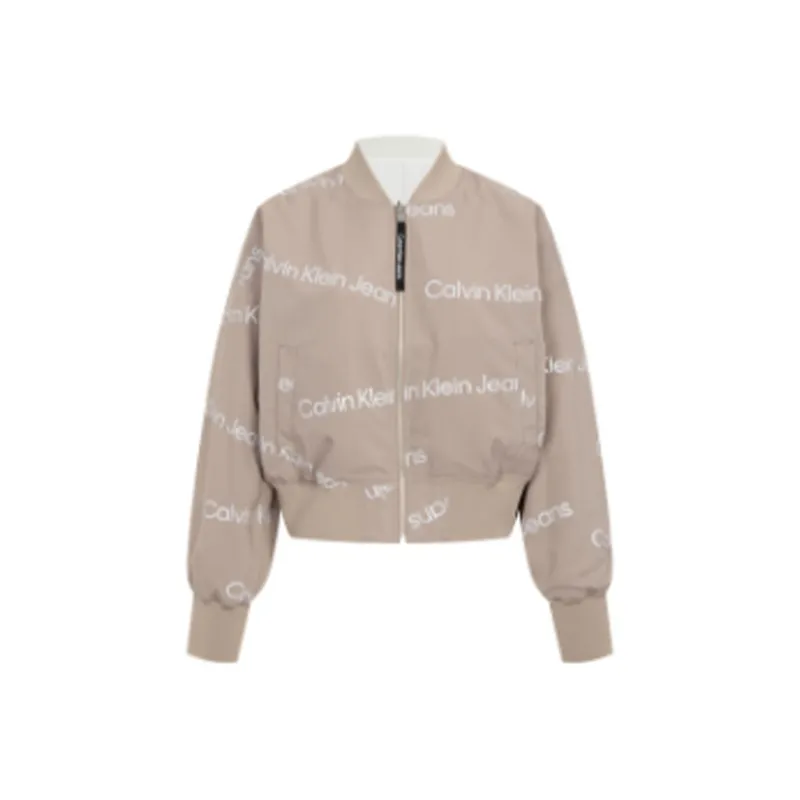 CALVIN KLEIN Baseball Jacket Women's Gray Brown-0