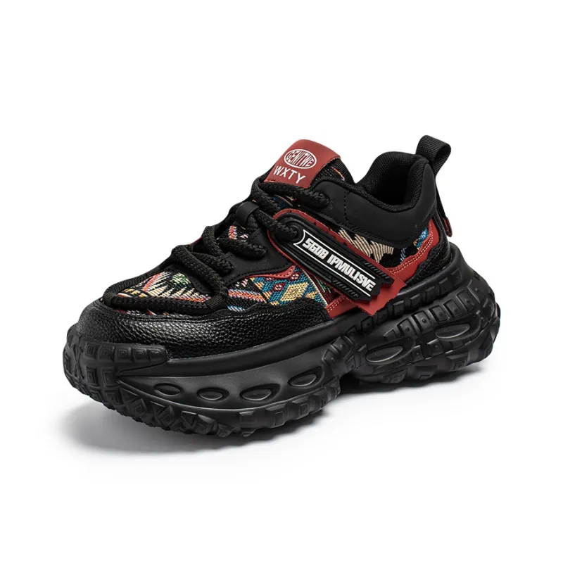 SUPEREDGE Anti Slip Wear Resistant Low Top Chunky Sneakers Men's-1