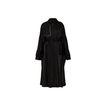 Victoria Beckham Long Sleeved Belted Satin Coat