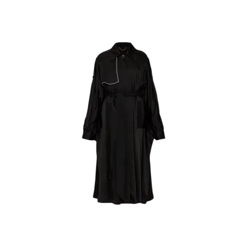 Victoria Beckham Long Sleeved Belted Satin Coat