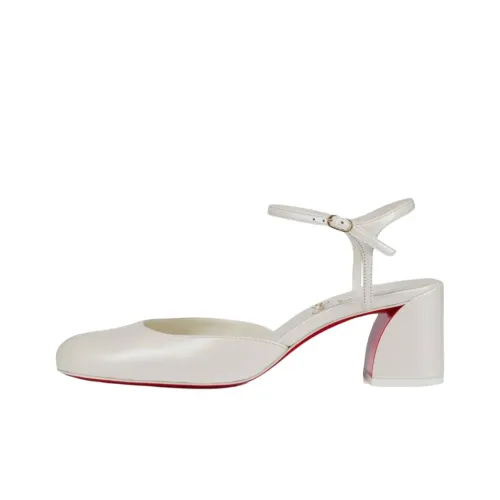 CL LUBOTING Jane Pump Chunky Heel High Heels 5.5cm Women's White