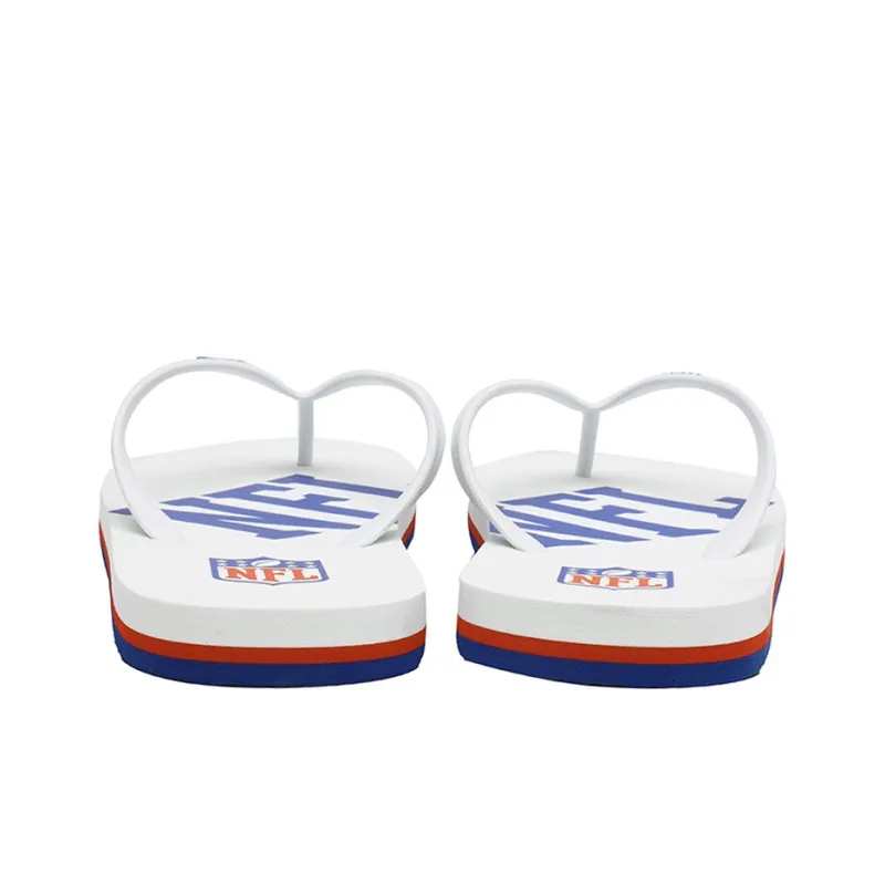 NFL Quiet Odor Resistant Abrasion Resistant Slip Resistant Flip Flops Men's White-3