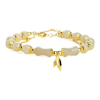 CHINA GOLD Bracelets Pale Greenish White Jade Women's