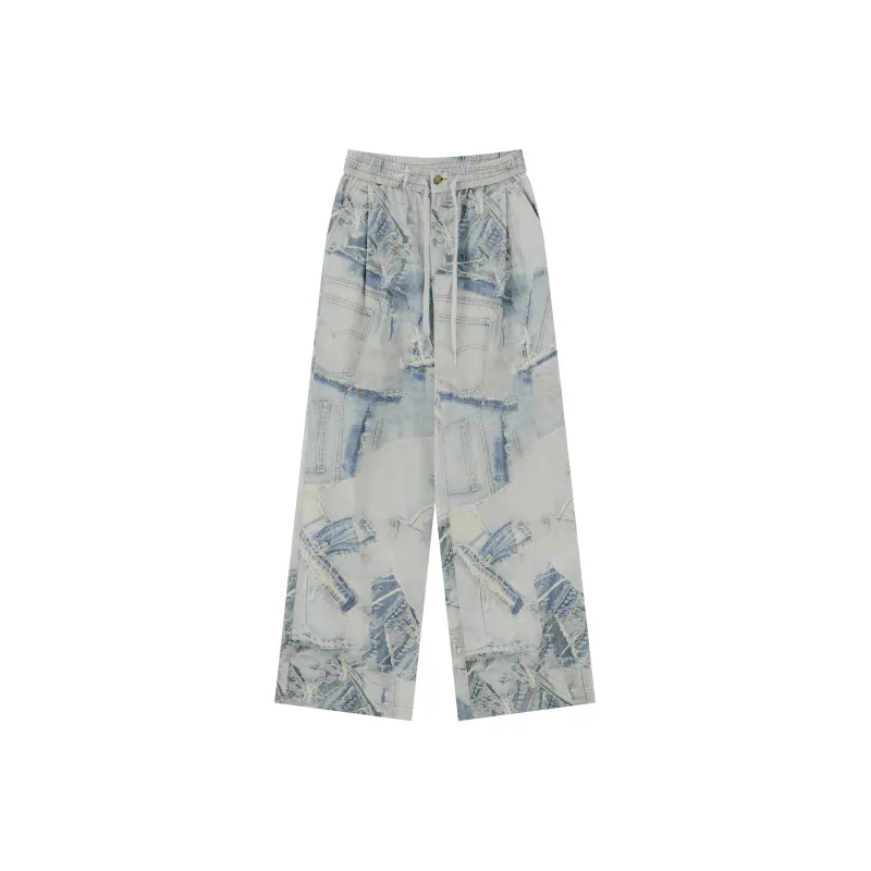 RUNTOTHEFUTURE Casual Pants Women's Frayed Denim-0