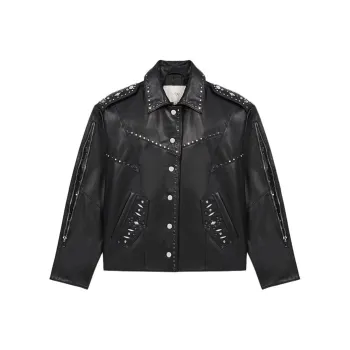 Maje Leather Jacket Women's Black