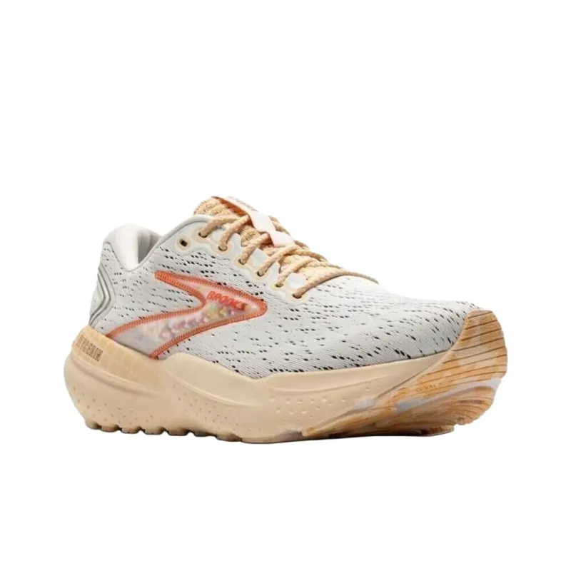 Brooks Glycerin 21 Anti Slip Wear Resistant Low Top Running Shoes Women's Gray Orange-2