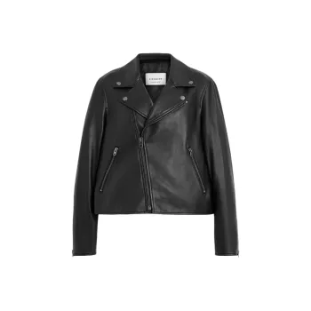 COACH Leather Jacket Women's Black