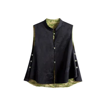 Cypress House Vest Women's Black & Green