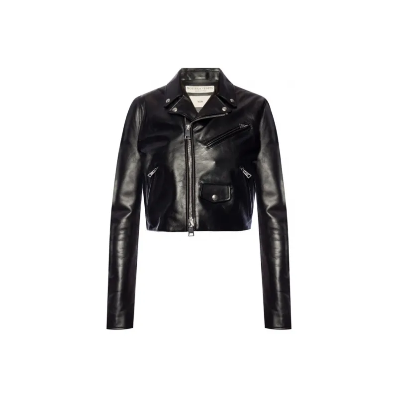 Bottega Veneta Leather Jacket Women's Black-0