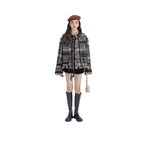 DEAR DEER PUFF 에소프의 동화 블랙 여성 코트