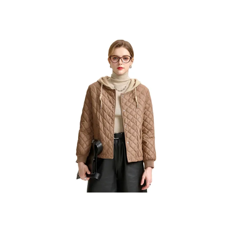 FENHONGMALI Puffer Jacket Women's Khaki-0