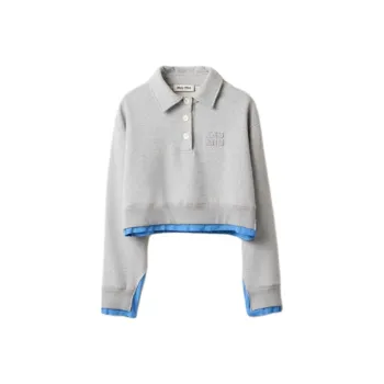 MIU MIU Long Sleeved Cropped Polo Shirt