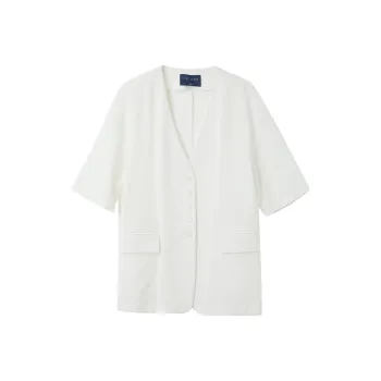 3COLOUR Cropped Coat Women's Ecru