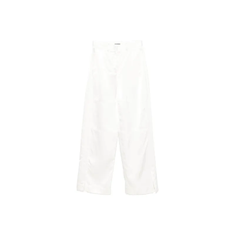 JIL SANDER Satin Straight Leg Trousers-0