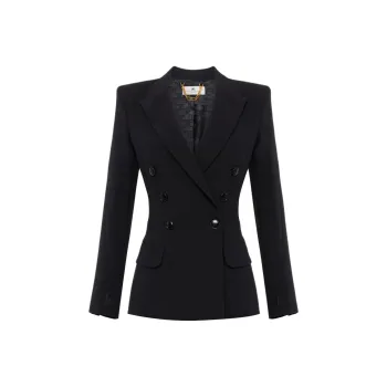 Elisabetta Franchi Satin Bands Crêpe Jacket