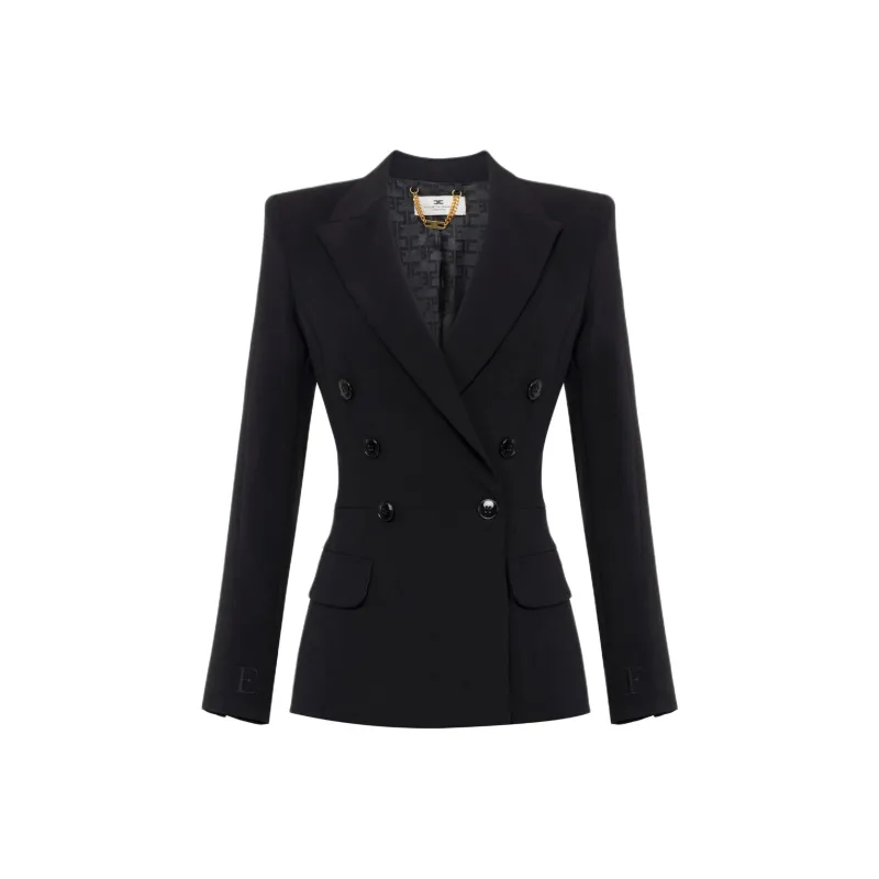 Elisabetta Franchi Satin Bands Crêpe Jacket-0